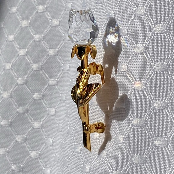 Swarovski Swan Clear Crystal Rose Gold Brooch Pin - Picture 10 of 12